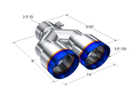 Load image into Gallery viewer, MBRP Burnt End Tip 2.5 ID, Dual 3.5 OD Out, 9.5 length, Single wall 304 Stainless Steel