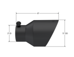 Load image into Gallery viewer, MBRP Universal 3in Hex Tip 5in Inlet 8in Length Dual Wall Exhaust Tip - Black Coated