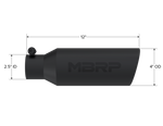 Load image into Gallery viewer, MBRP Universal Tip 4in O.D. Angled Rolled End 2.5in inlet 12in length Black