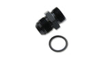 Load image into Gallery viewer, Vibrant -8AN Male Flare to 4AN ORB Male Straight Adapter w/O-Ring - Anodized Black