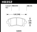 Load image into Gallery viewer, Hawk 1998-2/2002 Subaru Forester L (w/Rear Drum Brakes) High Perf. Street 5.0 Front Brake Pads