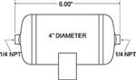 Load image into Gallery viewer, Firestone Air Tank 0.25 Gallon 4in. x 6in. (2) 1/4in. NPT Ports 150 PSI Max - Black (WR17609166)