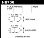 Load image into Gallery viewer, Hawk 11-12 Chevy Cruze Eco/LS/1LT/2LT/LTZ / 12 Sonic LS/LT/LTZ HPS Front Street Brake Pads