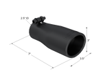 Load image into Gallery viewer, MBRP Universal Tip 2.5 O.D. Oval End 3.75 Inlet 10in length - Black Finish