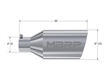 Load image into Gallery viewer, MBRP Universal Tip 8in O.D. Rolled End 4in inlet 18in length T304