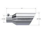 Load image into Gallery viewer, MBRP Universal Tip 4.5 O.D. Dual Walled Angled Rolled End 2.5 Inlet 12in Length - T304