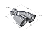 Load image into Gallery viewer, MBRP Universal T304 SS Dual Tip 4in OD/2.5in Inlet