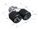 Load image into Gallery viewer, MBRP 3in ID / Dual 4in OD Out Staggered L 9.37in / R 9.87in Dual Wall Carbon Fiber Univ Exhaust Tip