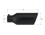 Load image into Gallery viewer, MBRP Universal Exhaust Tip 7in O.D. Rolled End 4in Inlet 18in Length - Black