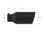 Load image into Gallery viewer, MBRP Universal Tip 8in OD Rolled End 5in Inlet 18in Length T304 - Black
