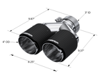 Load image into Gallery viewer, MBRP 3in ID / Dual 4in OD Out Staggered L 9.87in / R 9.37in Dual Wall Carbon Fiber Univ Exhaust Tip