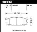 Load image into Gallery viewer, Hawk 01-02 Miata w/ Sport Suspension Blue 9012 Race Rear Brake Pads D891