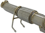 Load image into Gallery viewer, aFe Twisted Steel 3in. 304 SS Catted Series Downpipe 16-18 Ford Focus RS I4-2.3L (t)