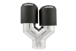 Load image into Gallery viewer, MBRP 3in ID / Dual 4in OD Out Staggered L 9.37in / R 9.87in Dual Wall Carbon Fiber Univ Exhaust Tip