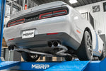 Load image into Gallery viewer, MBRP 15-16 Dodge Challenger 5.7L HEMI SS 3in Quad Split Rear Exit w/ Carbon Fiber Tips - T304
