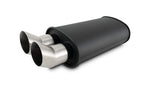 Load image into Gallery viewer, Vibrant Streetpower Flat Blk Muffler 9x5x15in Body 2.5in Inlet ID 3in Tip OD w/Dual DTM Tips
