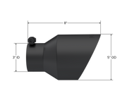 MBRP Universal 3in Hex Tip 5in Inlet 8in Length Dual Wall Exhaust Tip - Black Coated