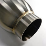 Load image into Gallery viewer, Stainless Bros 2.5in SS304 Inlet/Outlet 3.5in round body x 18in OAL Bullett Resonator
