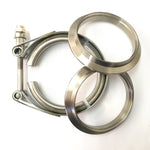 Load image into Gallery viewer, Ticon Industries 3.0in Titanium V-Band Clamp Assembly (2 Flanges/1 Clamp)
