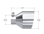 Load image into Gallery viewer, MBRP Universal T304 Stainless Steel Tip 2.5in ID / 5in OD Out / 6.5in Length Angle Cut Single Wall
