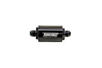 Load image into Gallery viewer, Turbosmart FPR Billet Inline Fuel Filter 1.75in OD 3.825in Length AN-8 Male Inlet - Black
