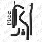 Load image into Gallery viewer, MBRP 12 Jeep Wrangler/ Rubicon 3.6L Cat Back Single Rear Exit Black Exhaust
