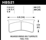 Load image into Gallery viewer, Hawk Wilwood Superlite SL4R 7420 HPS 5.0 Brake Pads
