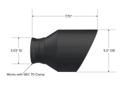 MBRP 15-23 Dodge Charger 5.7L/6.2L/6.4L T304 3in ID / 5in OD Out / 8in Length Angle Cut Black Tip