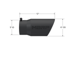 Load image into Gallery viewer, MBRP Universal Tip 6in O.D. Angled Rolled End 5 inlet 12 length - Black Finish
