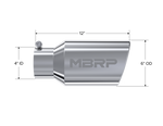 Load image into Gallery viewer, MBRP Universal Tip 6 O.D. Angled Rolled End 4 inlet 12 length
