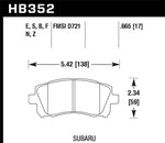 Load image into Gallery viewer, Hawk 1998-2/2002 Subaru Forester L (w/Rear Drum Brakes) High Perf. Street 5.0 Front Brake Pads
