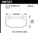 Load image into Gallery viewer, Hawk 2014 Chevrolet Corvette DTC-70 Rear Brake Pads
