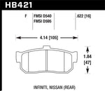 Load image into Gallery viewer, Hawk 92-98 Maxima / 93-01 Altima / 00 Infiniti I30 / 91-96 G20 / 99-01 G20 HPS Street Rear Brake Pad
