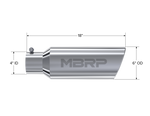 Load image into Gallery viewer, MBRP Universal Tip 6in OD Rolled End 4in Inlet 18in Length T304
