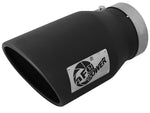 Load image into Gallery viewer, aFe MACHForce XP 5in 304 Stainless Steel Exhaust Tip 5 In x 7 Out x 12L in Bolt On Right - Black
