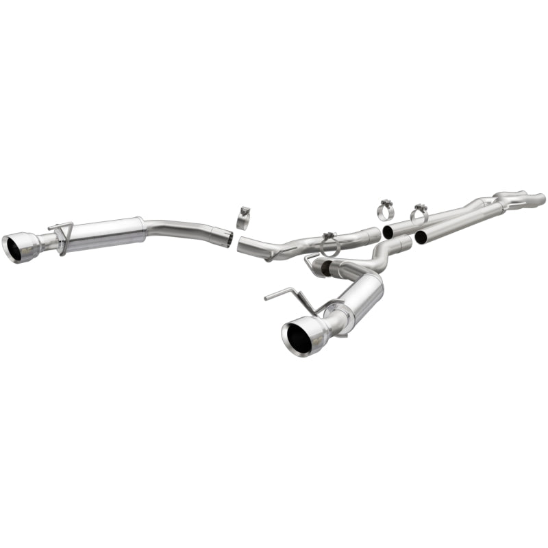 MagnaFlow Cat Back, SS, 2.5in, Competition, Dual Split Polished 4.5in Tips 2015 Ford Mustang V6 3.7L