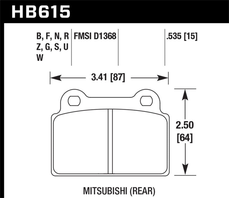 Hawk EVO X Performance Ceramic Street Rear Brake Pads