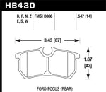 Load image into Gallery viewer, Hawk 00-07 Ford Focus DTC30 Rear Race Brake Pads
