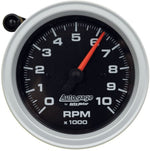 Load image into Gallery viewer, AutoMeter Tachometer Gauge 10K RPM 3 3/4in Pedestal w/Ext. Shift-Light - Black Dial/Black Case
