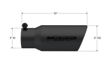 Load image into Gallery viewer, MBRP Universal Tip 4in OD 3in Inlet 10in Length Angled Rolled End Black
