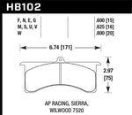 Load image into Gallery viewer, Hawk AP Racing 6 - Sierra/JFZ - Wilwood DTC-60 Race Brake Pads
