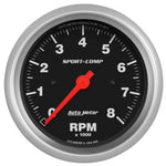 Load image into Gallery viewer, Autometer Sport-Comp 3-3/8 inch 8000 RPM Electronic In Dash Tach
