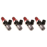 Load image into Gallery viewer, Injector Dynamics 1340cc Injectors-48mm Length - 11mm Gold Top/Denso And -204 Low Cushion (Set of 4)
