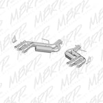 Load image into Gallery viewer, MBRP 2016-2024 Chevy Camaro 6.2L w/ NPP 3in Alum Race Dual Axle Back w/ 4in Quad Polished Tips
