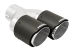 Load image into Gallery viewer, MBRP 3in ID / Dual 4in OD Out Staggered L 9.37in / R 9.87in Dual Wall Carbon Fiber Univ Exhaust Tip
