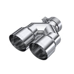 Load image into Gallery viewer, MBRP 3in ID / Dual 4in OD Out Staggered L 9.87in / R 9.37in Single Wall T304 SS Univ Exhaust Tip
