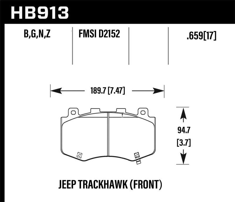 Hawk 18-19 Jeep Grand Cherokee Trackhawk DTC-60 Front Brake Pads