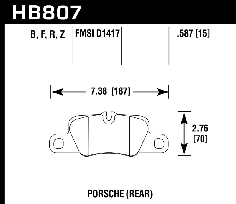 Hawk 2014 Porsche 911 Performance Ceramic Street Rear Brake Pads