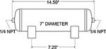 Load image into Gallery viewer, Firestone Air Tank 2 Gallon 7in. x 14.5in. (2) 1/4in. NPT Ports 150 PSI Max - Black (WR17609126)
