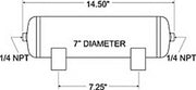 Firestone Air Tank 2 Gallon 7in. x 14.5in. (2) 1/4in. NPT Ports 150 PSI Max - Black (WR17609126)